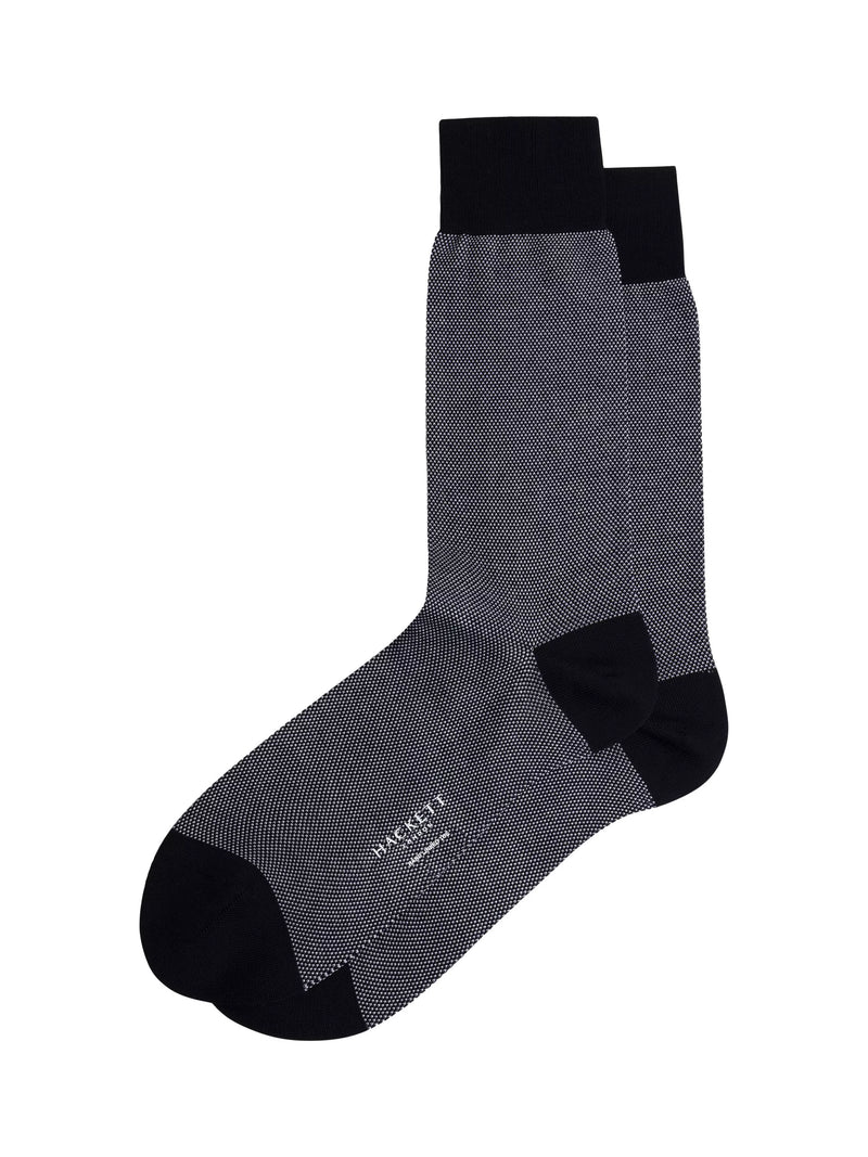 Hackett London cotton blend birds-eye jacquard socks in ink blue, UK version