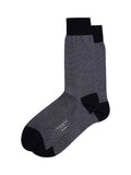 Hackett London cotton blend birds-eye jacquard socks in ink blue, UK version