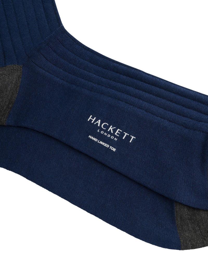 Hackett London merino wool blend socks royal blue, imported from the UK