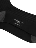 Hackett London merino wool blend crew socks black (British brand)