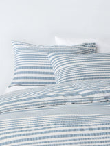 John Lewis John Lewis Variegated Stripe Seersucker Cotton Rich Duvet Cover Set, Blue, Double- Buy online at McGrocer