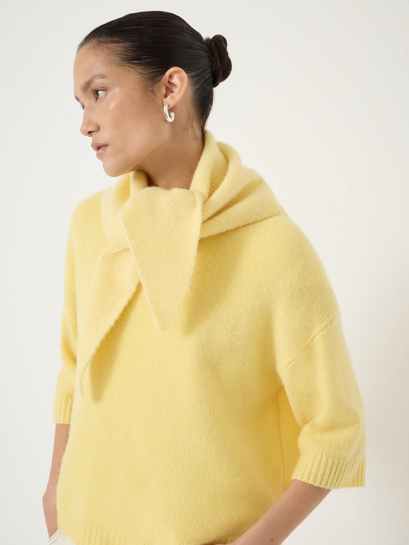 HUSH wool rich scarf in Mellow Yellow 114cm (British brand)