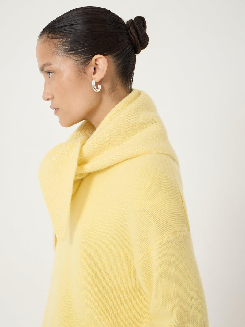 HUSH wool rich scarf in Mellow Yellow 114cm (British brand)