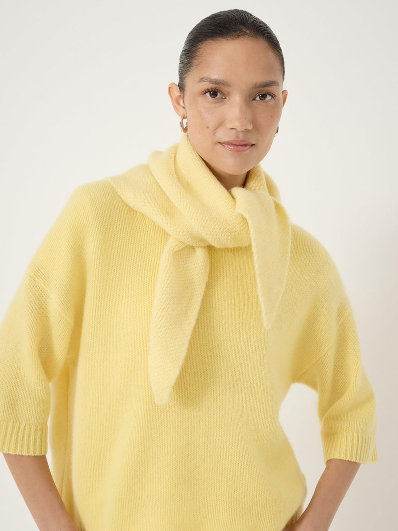HUSH wool rich scarf in Mellow Yellow 114cm (British brand)
