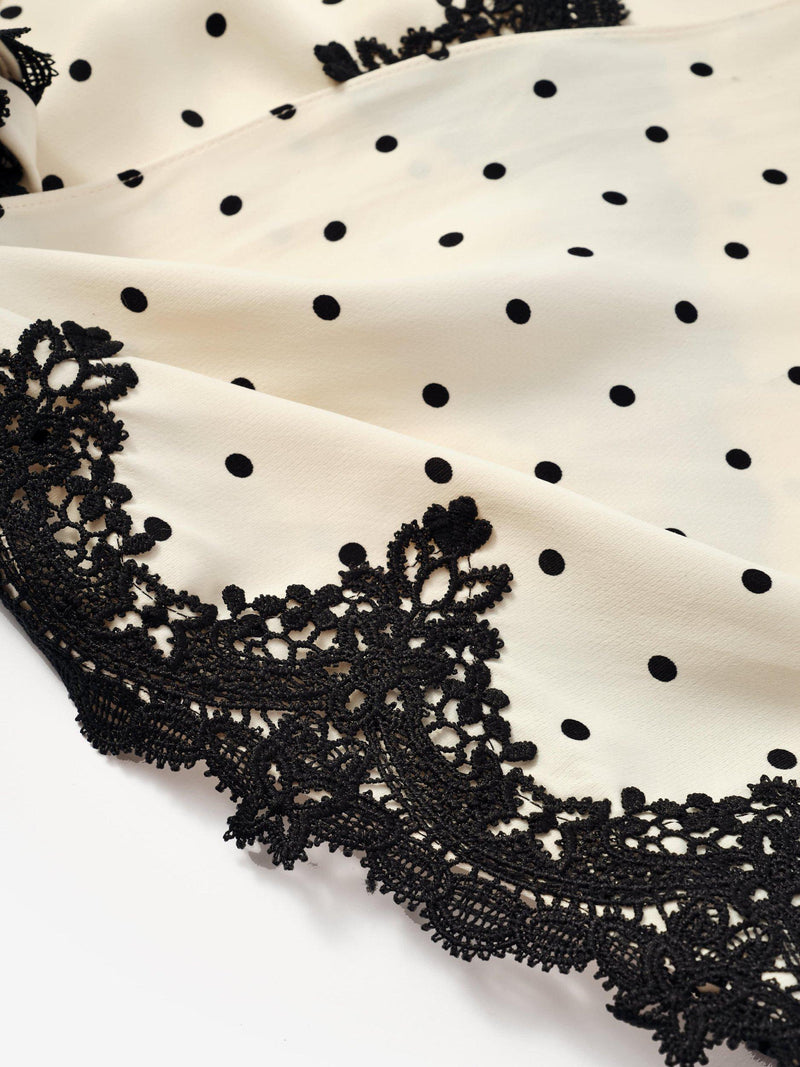 Mint Velvet scarf polka dot satin natural cream 48x180cm (British brand)