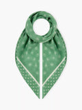 Brora patchwork pure wool scarf in thyme (British brand)