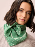 Brora patchwork pure wool scarf in thyme (British brand)