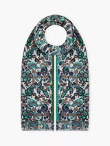 John Lewis Brora Botanical Pure Wool Stole Pearl/Indigo- Buy online at McGrocer