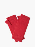 Brora pure cashmere wristwarmers in tomato red, UK version