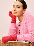 Brora pure cashmere wristwarmers in tomato red, UK version
