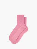 Brora ribbed cashmere socks in rose - British product