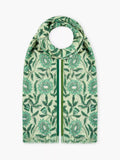 Brora pure wool stole pistachio botanical print 200cm (British brand)