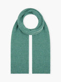Brora cashmere scarf fine stripe porcelain parsley 22x110cm, UK version