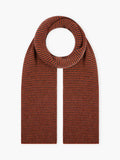 Brora fine stripe cashmere scarf spice smoke, imported from the UK