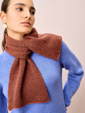 Brora fine stripe cashmere scarf spice smoke, imported from the UK