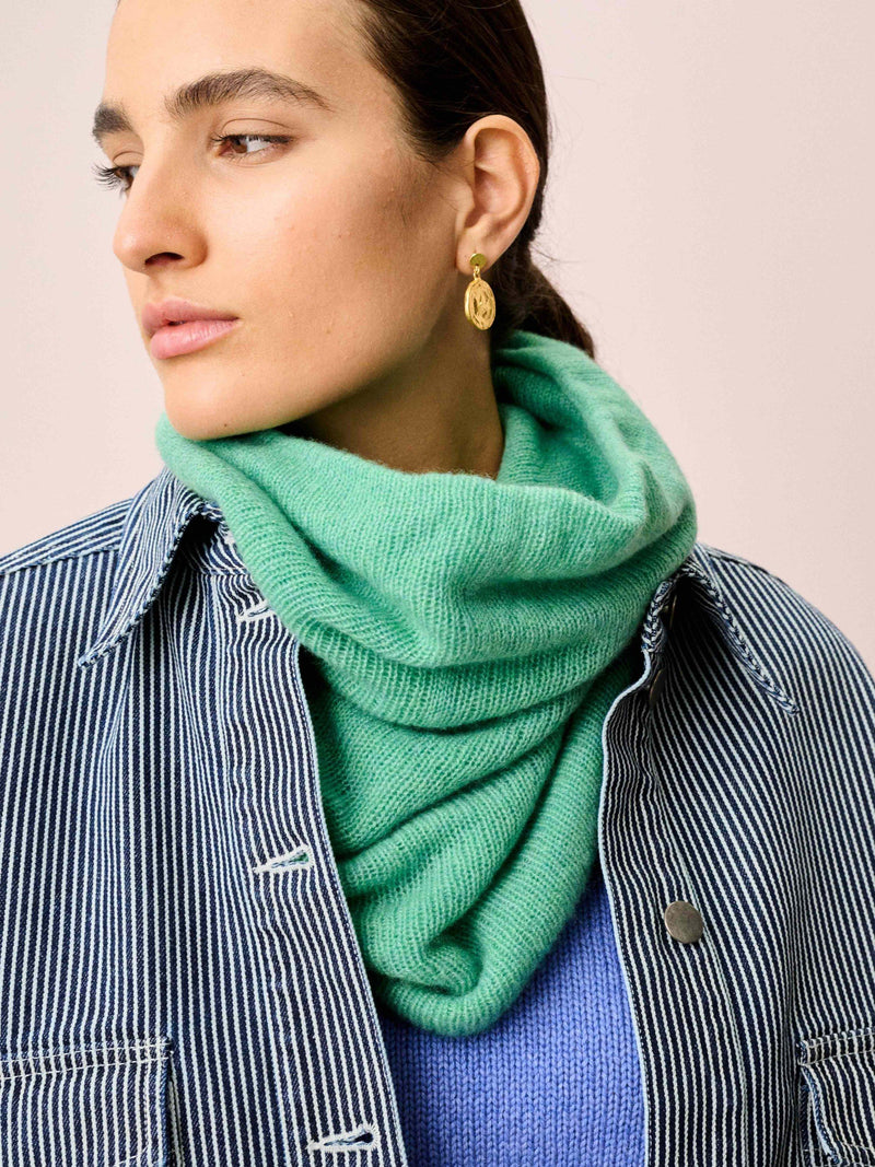 Brora Gauzy Cashmere Snood Celadon 30x45cm, imported from the UK