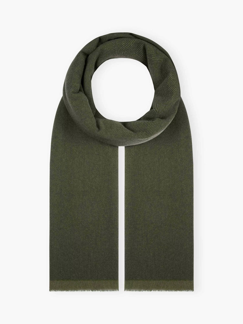 Brora 100% cashmere stole in Kelp - British product