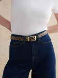 Hobbs Pauline double sided leather belt black and camel, UK version