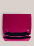 Hobbs Jas magnetic closure suede evening clutch (British brand)