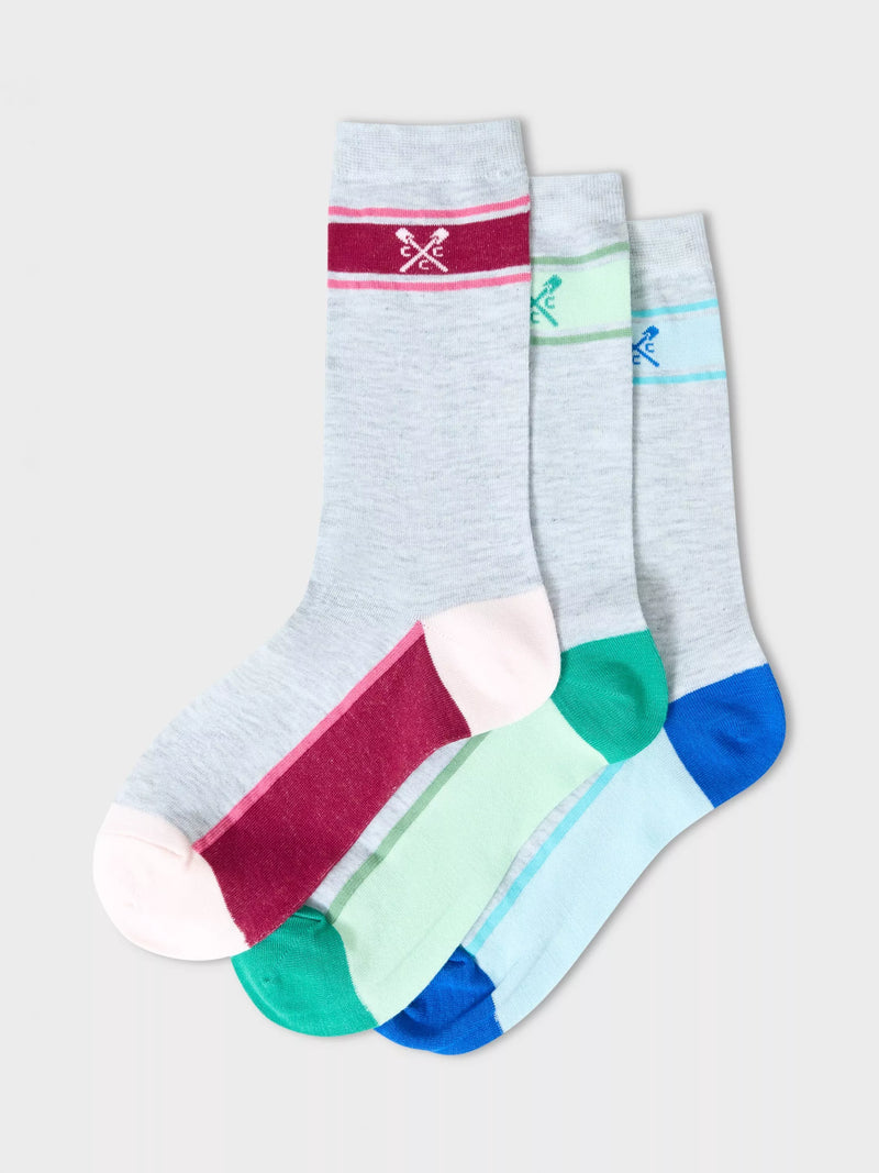 Crew Clothing colour block bamboo rich socks pack of 3 (British brand)