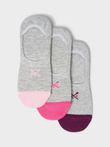 John Lewis Crew Clothing Stripes Bamboo Rich Secret Socks Graphite Grey/Multi Trainer Socks Pack of 3- Buy online at McGrocer