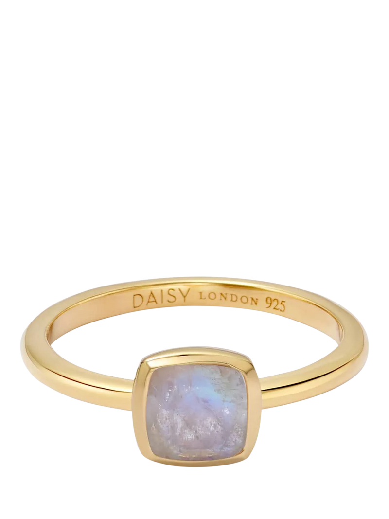 Daisy London moonstone birthstone ring gold plated, UK version