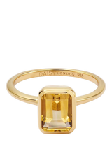 John Lewis Daisy London Citrine Birthstone Ring Gold Plated Solitaire- Buy online at McGrocer