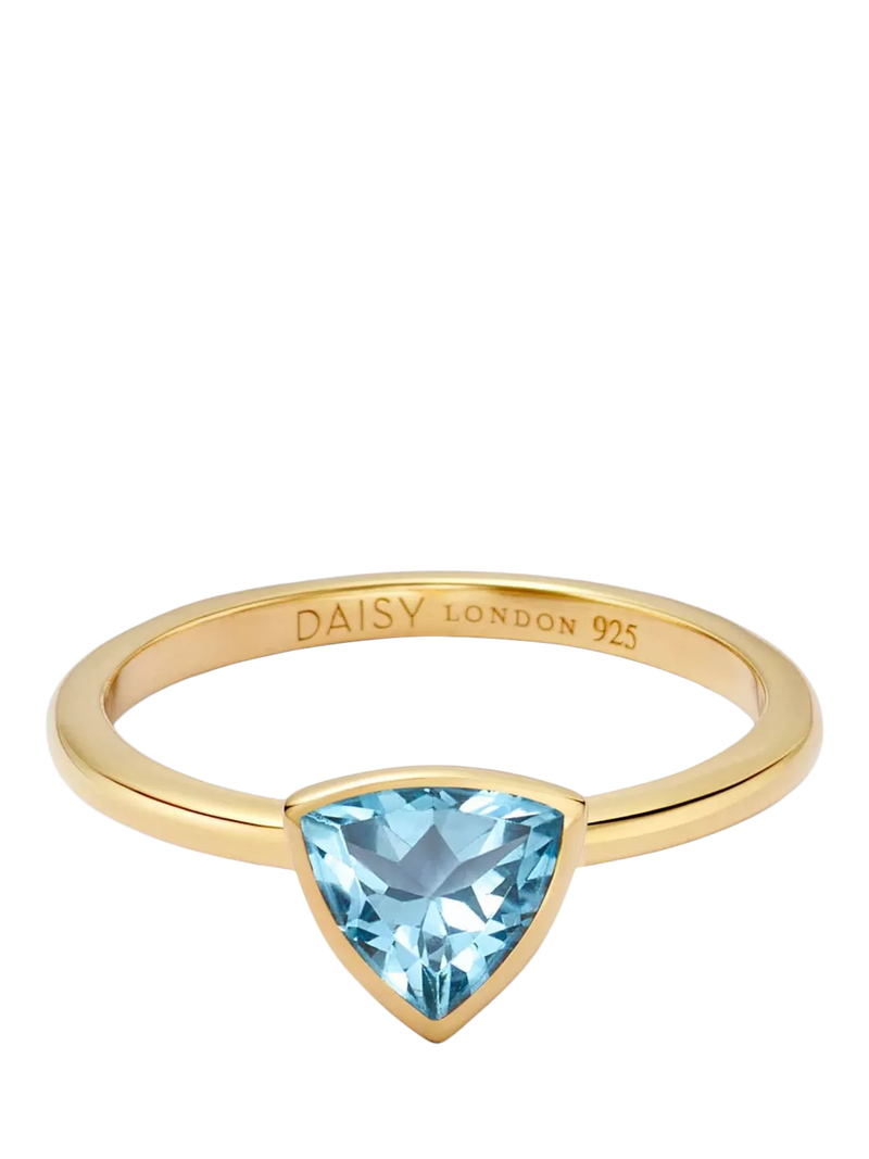 Daisy London opal birthstone ring gold plated sterling silver, imported from the UK