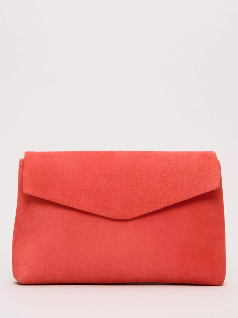 Phase Eight orange suede clutch bag, imported from the UK