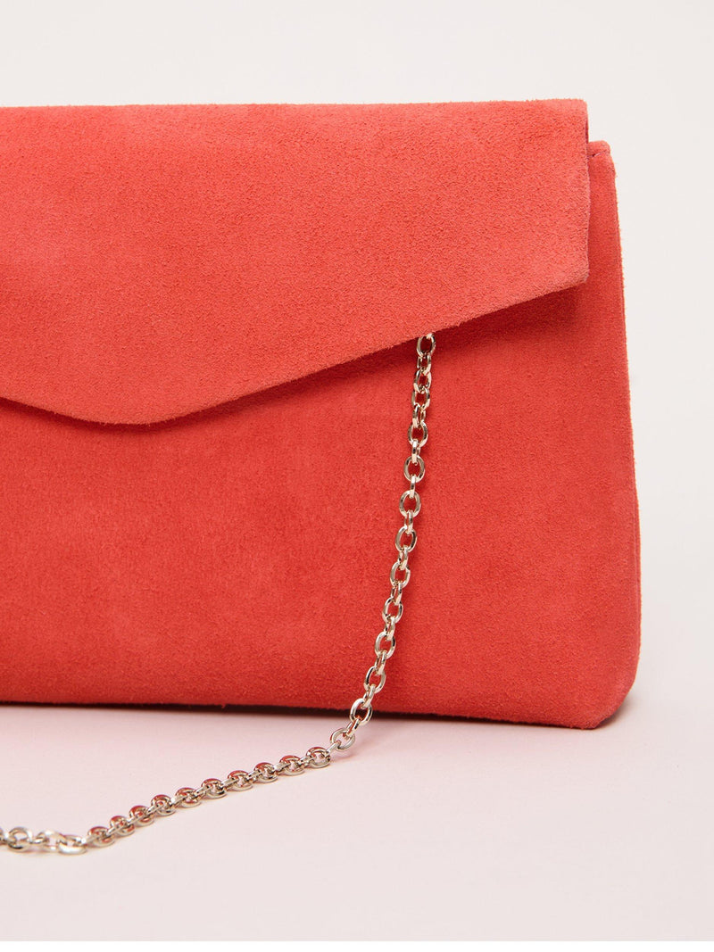 Phase Eight orange suede clutch bag, imported from the UK