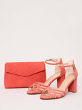 Phase Eight orange suede clutch bag, imported from the UK