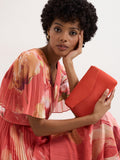 Phase Eight orange suede clutch bag, imported from the UK