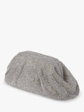 Paradox London silver ruched clutch bag with diamante details (British brand)