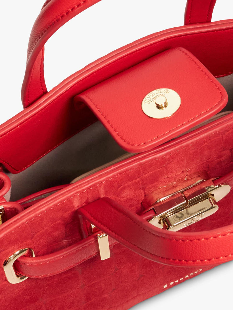 Dune London Dinkydefine mini tote in red, UK version