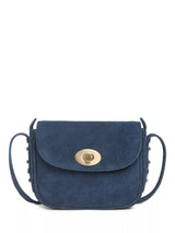John Lewis Celtic & Co. Twist Lock Pure Suede Crossbody Bag, Navy- Buy online at McGrocer
