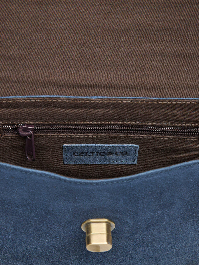 Celtic & Co. suede crossbody bag navy (British brand)