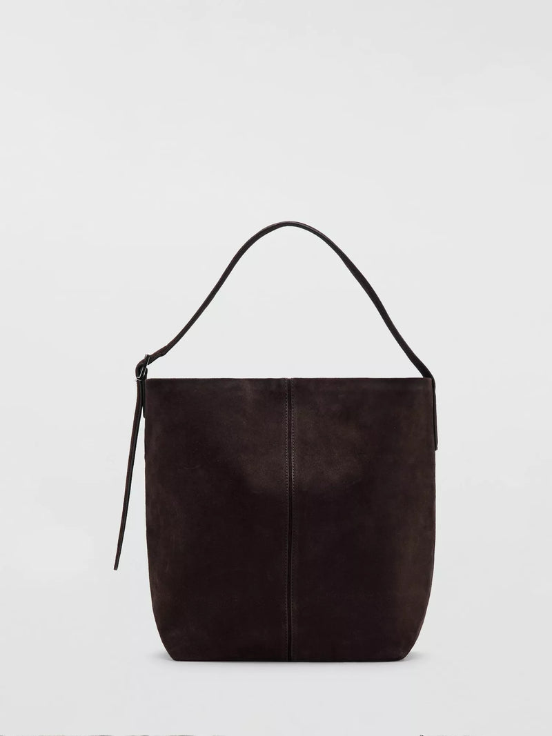 Mango suede bucket bag in brown - British product