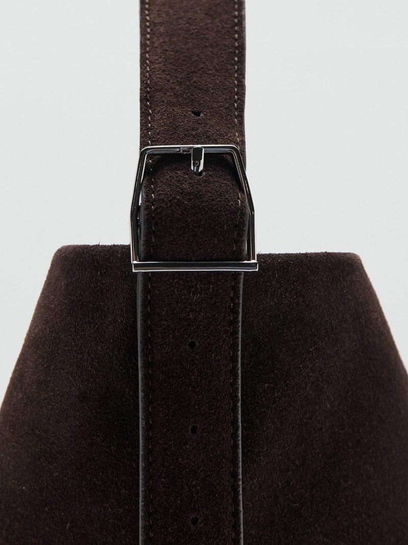 Mango suede bucket bag in brown - British product