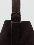Mango suede bucket bag in brown - British product