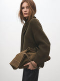Mango khaki suede tote bag, UK version