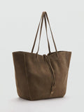 Mango khaki suede tote bag, UK version