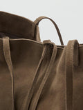 Mango khaki suede tote bag, UK version