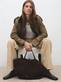 Mango leather tote bag chocolate (British brand)