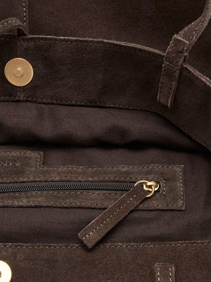 Mango leather tote bag chocolate (British brand)