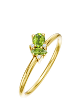 John Lewis DPT Antwerp Oval Peridot Diamond Cluster Ring, Yellow Gold Plated- Buy online at McGrocer