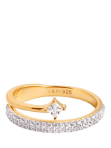 John Lewis Astrid & Miyu Pavé Crystal Illusion Gold Stack Ring- Buy online at McGrocer