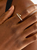 Astrid & Miyu Pavé Crystal Illusion Ring in gold (British brand)