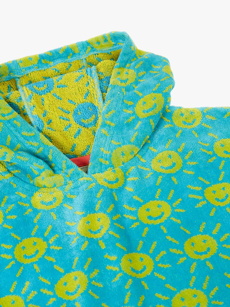 Frugi kids hooded towel organic cotton blue multi, UK version