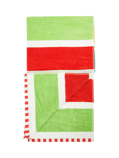 John Lewis Frugi Kids' Lagoon Cotton Stripe Towel Multi- Buy online at McGrocer