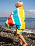 Frugi Kids' Cotton Stripe Towel Multi, imported from the UK